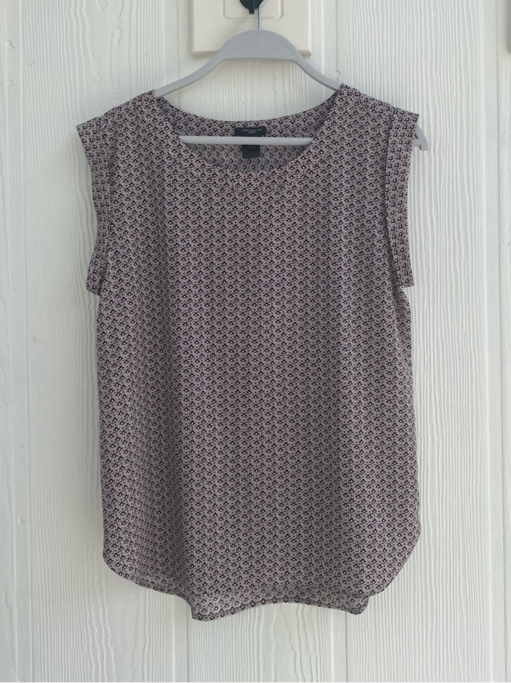 ANN TAYLOR Round-neck Cap Sleeve Tiny Flowers Summer Blouse Top Petite Small EUC